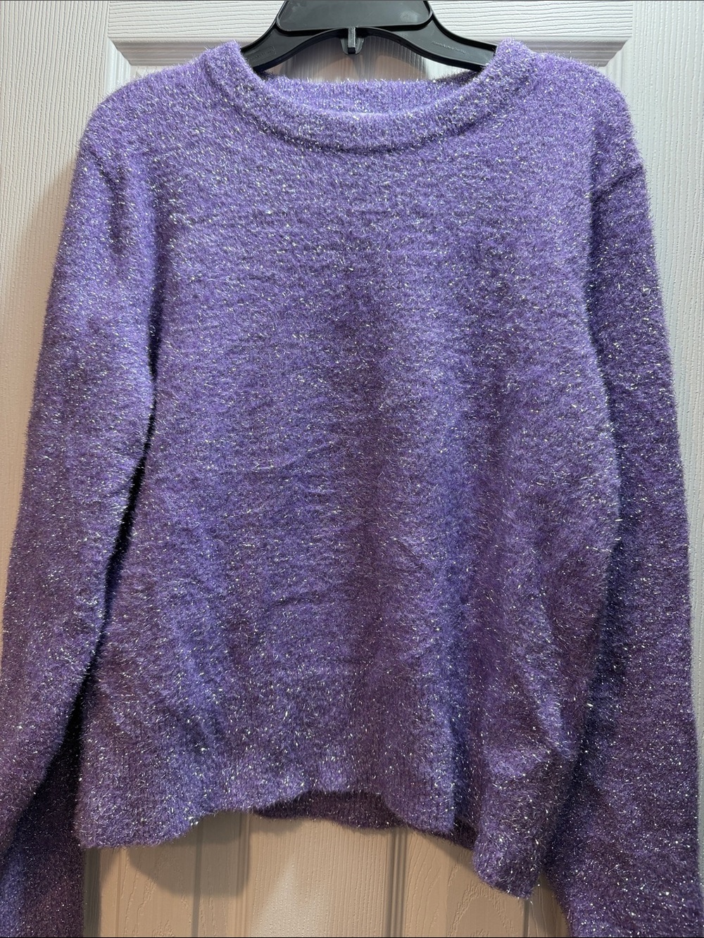 Old Navy Lavender Glitter Crewneck Sweater